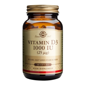 D-Vitamin 25 mcg softgels (1000 IE) 100 kap fra Solgar Nordic