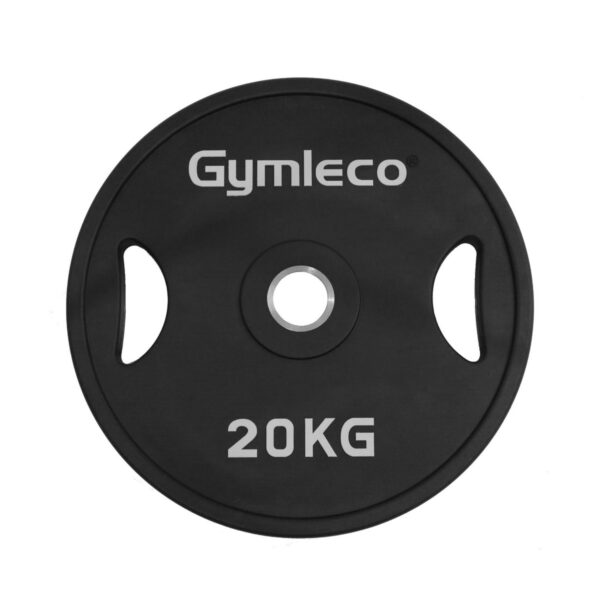 Gymleco Gummi Vægtskive m. Håndtag, Sort, 20 kg