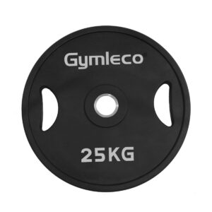 Gymleco Gummi Vægtskive m. Håndtag, Sort, 25 kg