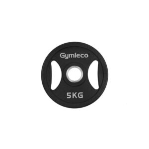 Gymleco Gummi Vægtskive m. Håndtag, Sort, 5 kg