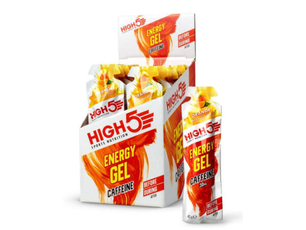 High5 Energy Gel+ - Energigel med appelsin - Koffein - 1 kasse á 20 stk.