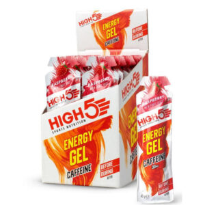 High5 Energy Gel+ - Energigel med hindbær- Koffein - 1 kasse á 20 stk.