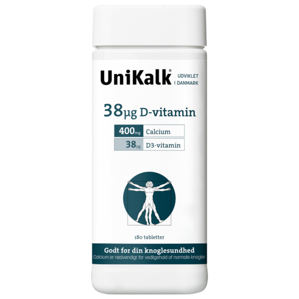 UniKalk 38 µg D-VITAMIN (180 stk)