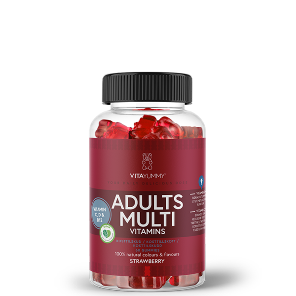 Multivitamin Vuxen Jordgubb 60 Gummies