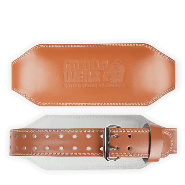 6 Inch Padded Leather Belt, Brown