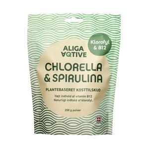 Aliga Aqtive Chlorella & Spirulina pulver - 200 g