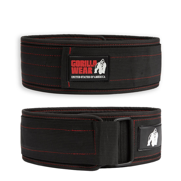 4 Inch Nylon Belt, black/red