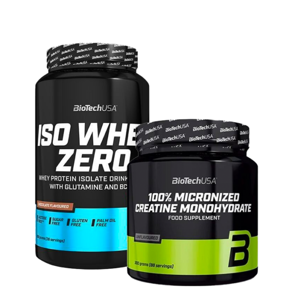 Iso Whey Zero Laktosefrit Proteinpulver 908 g + 100% Kreatin Monohydrat 300 g