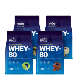Mix&Match: 4 x Whey-80 Valleprotein 1 kg